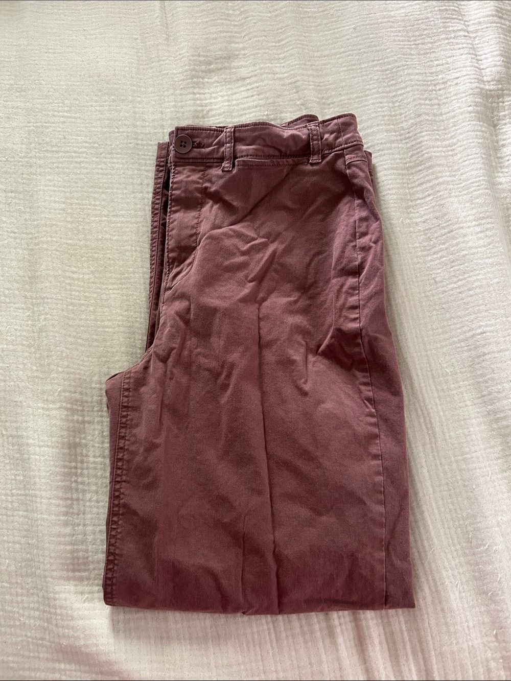Casual Pants in Burgundy - Extra High Rise Flare Fit